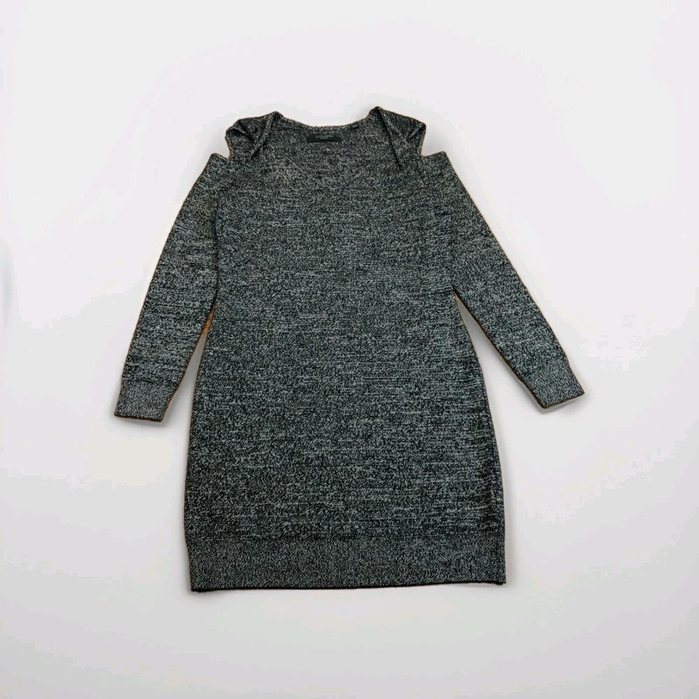 All Saints Womens Neri‎ Twist Sweater Dress V-Neck Wool Grey Size Medium